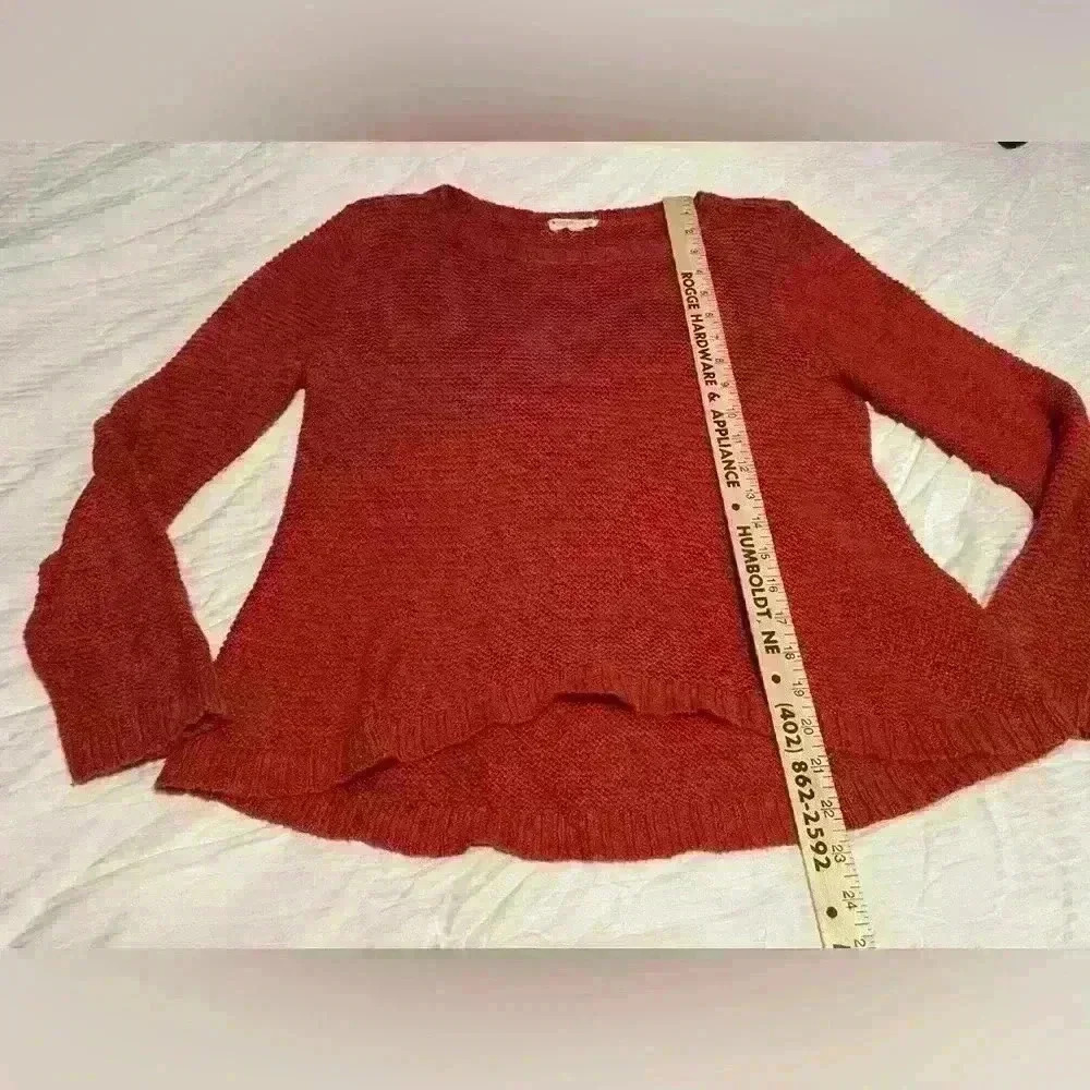 Eileen Fisher Women's Medium Sweater Burnt Orange Chunky Knit Crop NO SIZE TAG - Picture 2 of 8